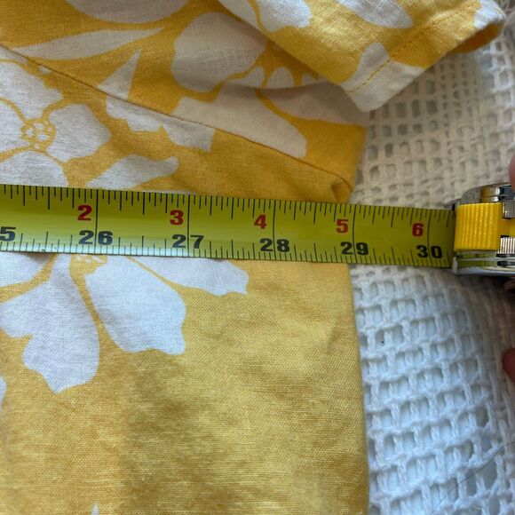 Terra & Sky Womens Blouse 3X‎ (24W-26W) Yellow White Floral Summer Spring - Picture 6 of 8